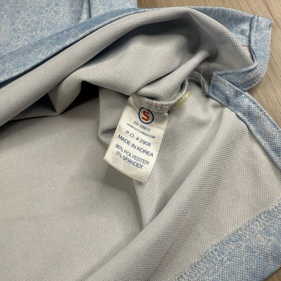 Stitch Mens Light Blue Short Sleeve Paisley Print Summer Polo Shirt Size XL - Picture 6 of 10